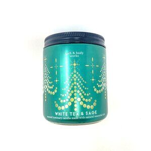 Bath & Body Works White Tea & Sage Single Wick Candle Sparkling Bergamot